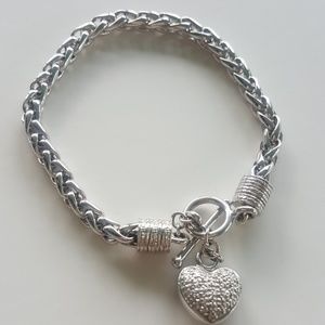 💕Diamond Heart Silver Bracelet💕